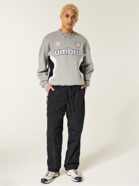 Hollister Black Athletic Drawstring Wind-Pants